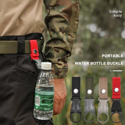 Outdoor Water Bottle Buckle Holder Clip Molle Webbing Backpack Hanger Hook Carabiner Belt Camping Hiking Tools Random Color