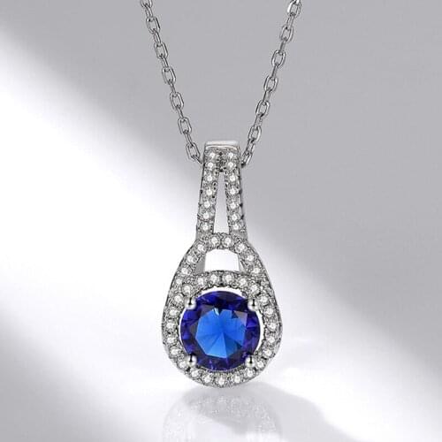 1ct Lab Diamond Pendant Genuine 925 Sterling Silver Luxury Brand Party Wedding Pendants Chain Necklace For Women Fine Jewelry