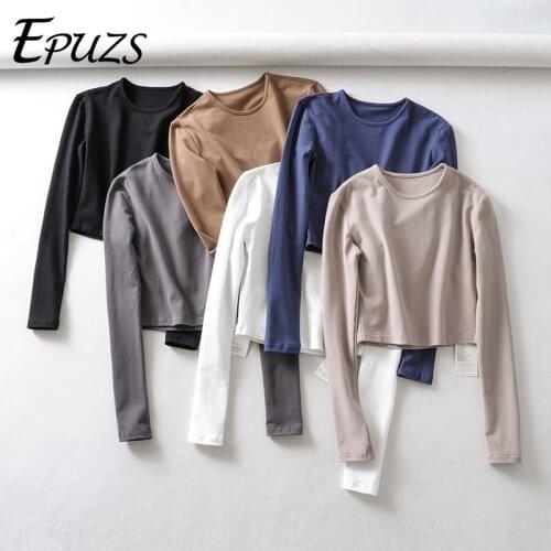 Sexy crop top Vintage black white long sleeve tshirt women summer tops for women 2019 streetwear korean cotton tee shirt femme