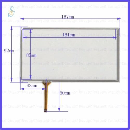 ZhiYuSun KDT-5401 7inch 4-wire resistive touch panel for Car DVD, 167*92 GPS Navigator screen glass this is compatible