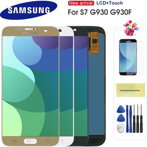 For Samsung Galaxy S7 G930 G9300 G930F G930A LCD Display Touch Screen Digitizer Assembly Replacement For S7 G930 LCD Screen