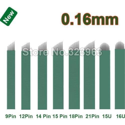 0.16mm Lamina Tebori Microblading Needles 9 12 14 15 18 2115U 16U 12 U 18U Tattoo Needles for Permanent Makeup Blade Manual Pen