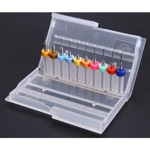 10pcs 3.175mm 1/8'' Shank Carbide Micro PCB CNC Drill Bits 0.3-1.2mm for CNC machines