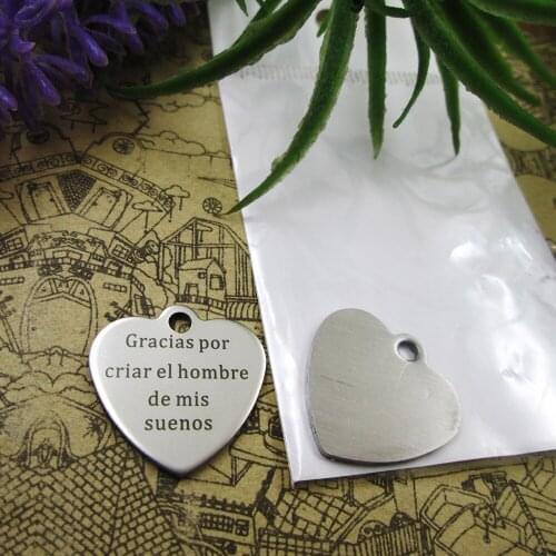 20pcs--"gracias por criar el hombre de mis suenos"stainless steel charms 5 styles for choosing DIY Charms for necklace bracelets