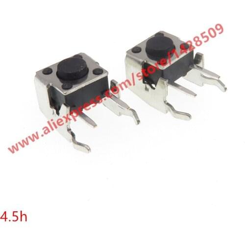 100pcs/lot Tact Switch 6*6*4.5mm Horizontal with Bracket Tactile Push Button Switches Micro Switch