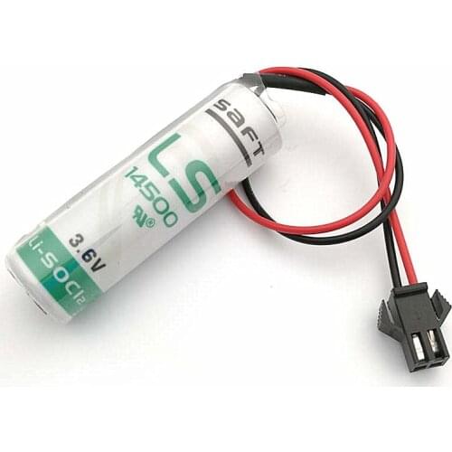 2pcs/lot SAFT LS14500 AA 3.6V 2600MAH Thionyl Chloride Industrial lithium battery plc batteries cell With plug LS 14500