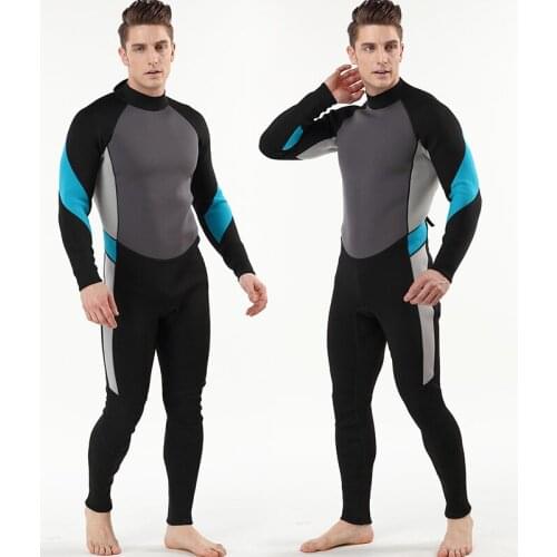 3mm Wetsuit Mens Long Sleeve Full Suit with Premium Neoprene One Piece Wet Suits for Fishing Scuba Diving Surfing Swimsuit Male