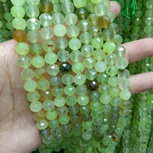 4/6/8mm Faceted Cutting Natural Prehnite Stone Beads Round Loose DIY Bracelet Necklace Beautiful Bead Jewelry Accessories 15