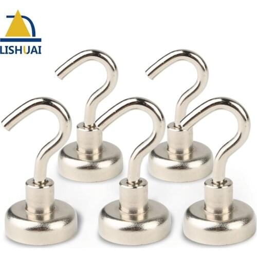5pcs N52 Dia. 25mm Magnet Super Heavy Magnetic Hook Holder Neodymium Rare Earth