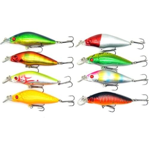 8Pcs minnow fish lures wobbler hard bait 7cm 9g vibration Lure crankbait bass lure fishing tackle