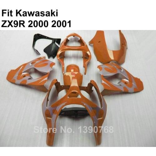 Free custom fairing kit for Kawasaki Ninja ZX9R 2000 2001 burnt orange fairings kit zx9r 00 01 7 gifts YK122
