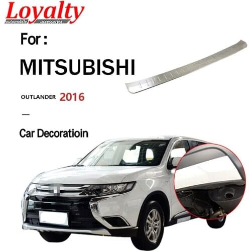 Loyalty for Mitsubishi Outlander 2016 Exterior Outer Rear Bumper Trunk Guard Door Sill Cover Logo Stainless Silver Car Styling