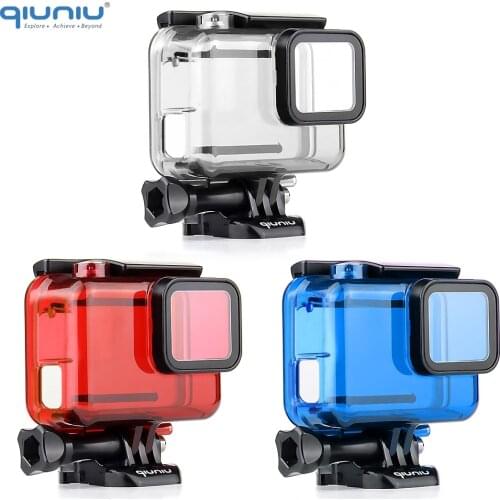 QIUNIU For GoPro Hero 7/6/5 Black Protective Skeleton Housing Shell Side Open Case Cover for Go Pro 5 6 7 Black Case Accessories
