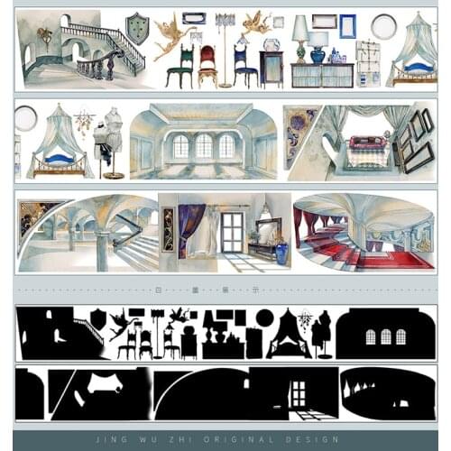 Sardinian Castle PET Decorative Washi Tape Stickers Label Journaling Stationery