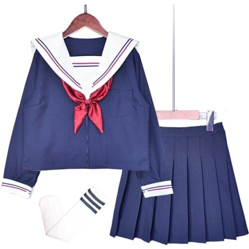 Spring Autumn Teen Girls Clothes Set 2021 New Arrival Kids College Style Suits Navy Collar Shirt Pleated Skirt Girls Uniform Set