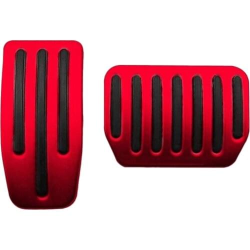 For Tesla Model 3 Non-Slip Non-Drilled Brake and Accelerator Pedal Cover Pedal Kit 2Pcs (Red)