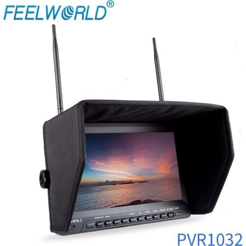 FEELWORLD PVR1032 10.1 Inch HD FPV IPS Drone Monitor with DVR Built-in Battery Dual 5.8G 40CH Diversity Receiver