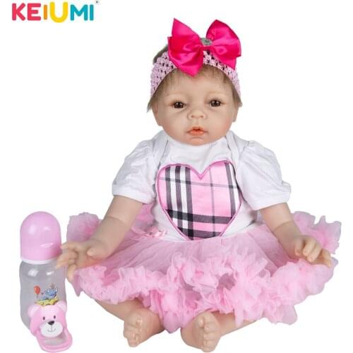 KEIUMI 55Cm Vinyl Reborn Clearance Doll FashionBaby Cloth Body Package Well For Kid Gift Collection Toy