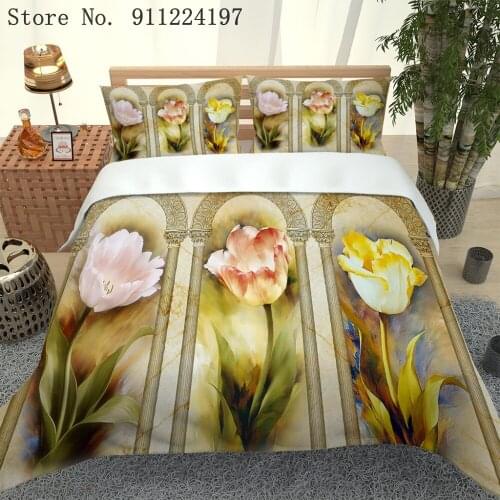 Nordic Simple Bedding Set For Kids Girls Duvet Cover Bedclothes Bed Linen Single Double Queen King Size Flower Quilt Covers