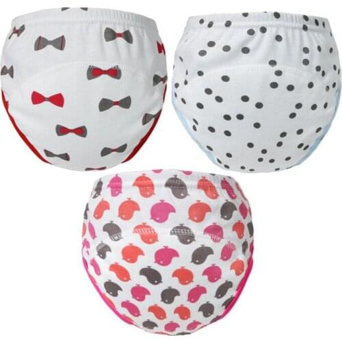 Fashion 5 Layers Washable Baby Toilet Training Pants Boy Girl Shorts Underwear Cloth Nappies Panties 3pcs/lot