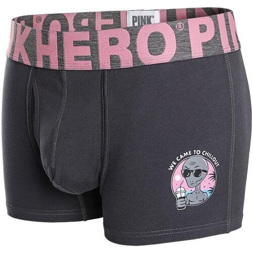 Pink Heroes Underwear Cartoon series Mens Boxer Shorts Male Panties Fashion Underpants Cotton Comfortable U-shaped Pouch