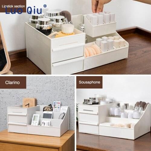 Tabletop cosmetics storage box drawer large plastic dresser jewelry box storage box stationery and sundries