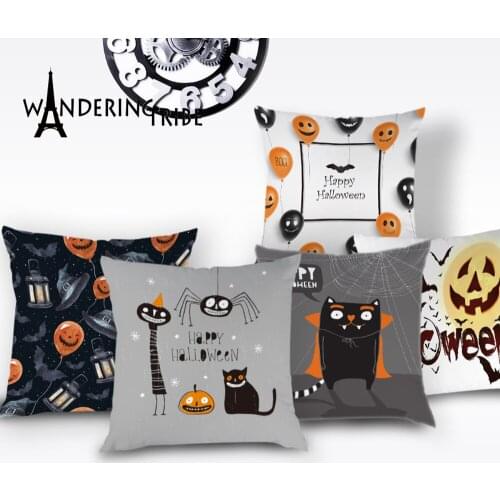 Halloween Decorative Pillow Case Pumpkin Headgear Cover Cushion for Living Room Cushions Covers Decorative Pillow Cases Kissen