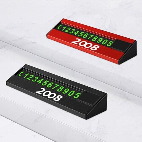 Phone Number Car Temporary Parking Card for Peugeot 2008 alloy Luminous Car Sticker Car Accessories