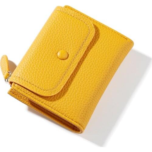 2021 New Fashion Pu Leather Wallet Bag For Women Clutch Bags Cute Korean Card Holder Female Folding Small Coin Purse Pocket