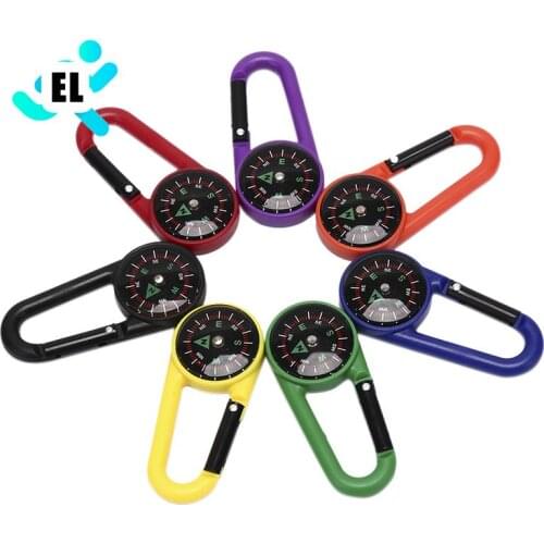 Portable Keychain Compass Hiking Carabiner Compass Outdoor Camping Ring Compass