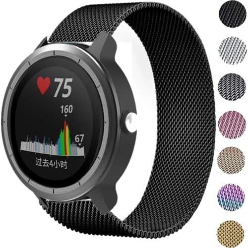 18MM 20MM 22MM Milanese Loop Strap For Garmin Vivoactive 3 4/3 Music Smart Watch Band Metal Bracelet For Vivoactive 4S 4 Correa