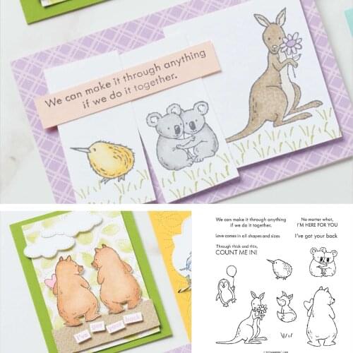 Kangaroo Penguin Bear Bird Koala Cutting Dies and Stamps Scrapbook Dariy Decoration Stencil Embossing Template Diy Greeting Car