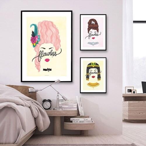 Nordic Fashion Abstract Woman Canvas Poster Flawless Audrey Marilyn Art Prints Girl Power Wall Art Bedroom Home Decor Pictures