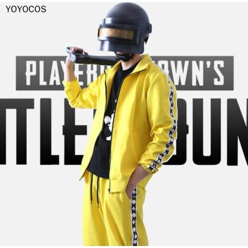 YOYOCOS Game Pubg Cosplay Costume Tracksuit Top Yellow PLAYERUNKNOWNS BATTLEGROUNDS Halloween Carnival Party Costum Sportswear