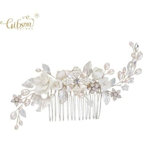 Wedding Hairpiece Headpiece Freshwater Pearl Flower Bridal Hair Comb Photography Modeling Jewelry