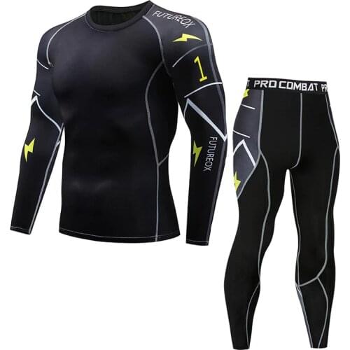 New Model Thermal Underwear Men Sets Compression Sweat Quick Drying Long Johns fitness bodybuilding shapers
