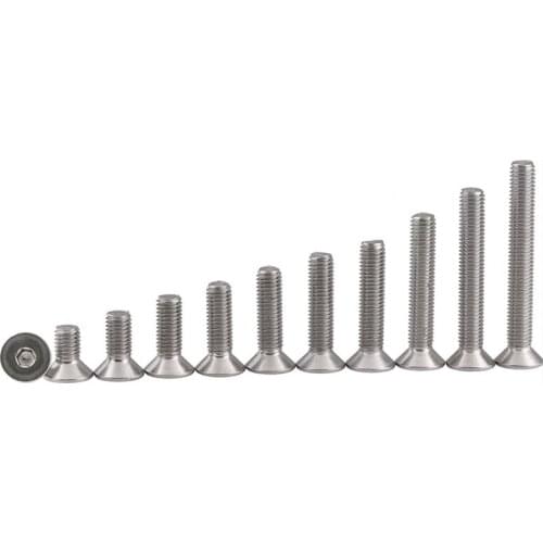 316 Stainless Steel Hex Socket Flat Head Machine Screws KM DIN7991 Countersunk Head Hexagon Socket Bolt M6M8M10 5PCS