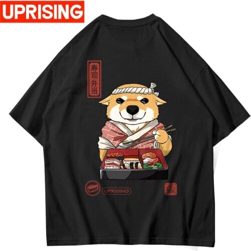 UPRISING Japanese hip hop tee shirt classic street hip-hop one-time food dog sushi tshirt tide brand short-sleeved T-shirt top
