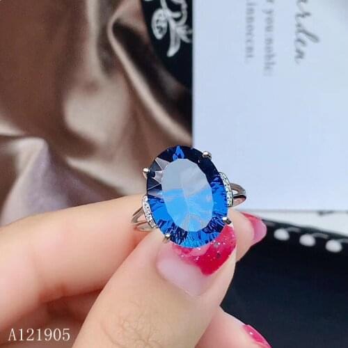 KJJEAXCMY boutique jewelry 925 sterling silver inlaid natural topaz gemstone female luxury ring support detection