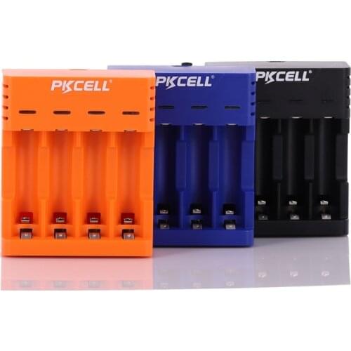 1PCS PKCELL4 slots USB smart Battery Charger for AA AAA NIMH/NICD Rechargeable Battery with LED indicator intelligent charger