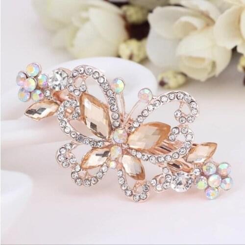 1PCS Women Fashion Crystal Rhinestone Pearl Hair Claw Hair Clip Beauty Butterfly Flower Barrette Hairpins Tiara Hair Accessories