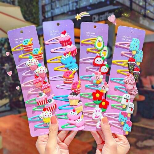 10pcs Children Cute Color Hair Clip Head Jewelry Drop-shaped Cute Baby Hairpin Clip Hair Girls Barrettes Hairclip Accessories