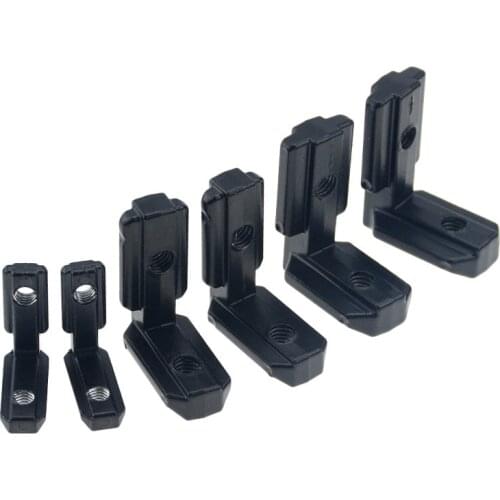 10pcs/Pack 2020 Black L Shape Interior Corner Connector Joint Bracket with screws for 2020 3030 4040 EU Aluminum Profile