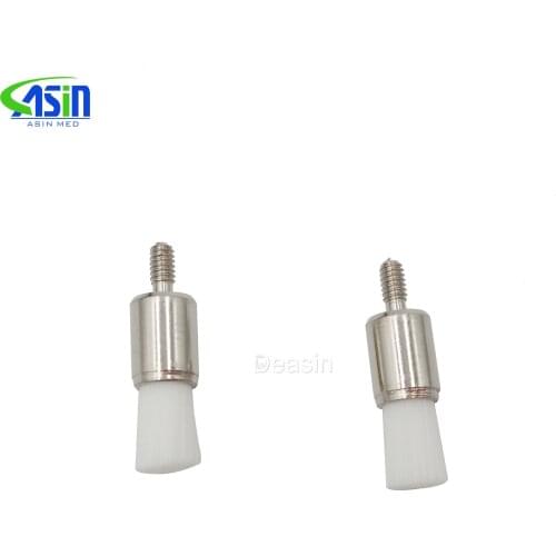 100PCS Dental polishing brush Screw style flat prophy brush Dentist Prophylaxis White nylon brush dental materials PB310