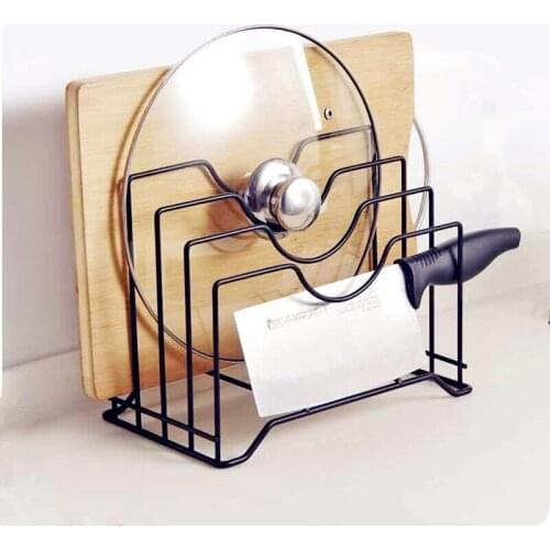 Iron Place Pot Lid Shelf Holder Storage Tool for Kitchen Organizer Goods Pan Cover Rack Stand Spoon Kitchen Accessory