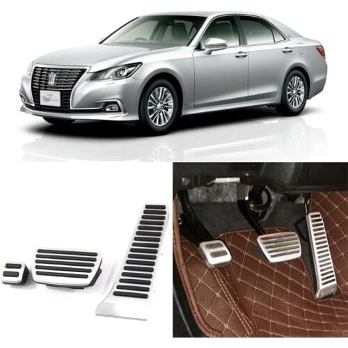 Brand New 3pcs Aluminium Non Slip Foot Rest Fuel Gas Brake Pedal Cover For Toyota Crown 2015-2016