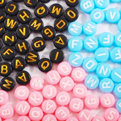 300pcs/lot Pink Random Alphabet Beads Acrylic Letter Beads for Jewelry Making Kid Diy 4*7mm