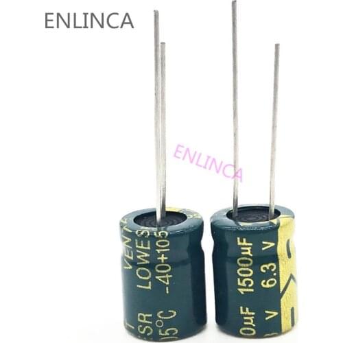 5pcs/lot 6.3V 1500UF 10*13 Low ESR / Impedance high frequency aluminum electrolytic capacitor 1500UF 6.3V 10*13 6.3v1500uf 20