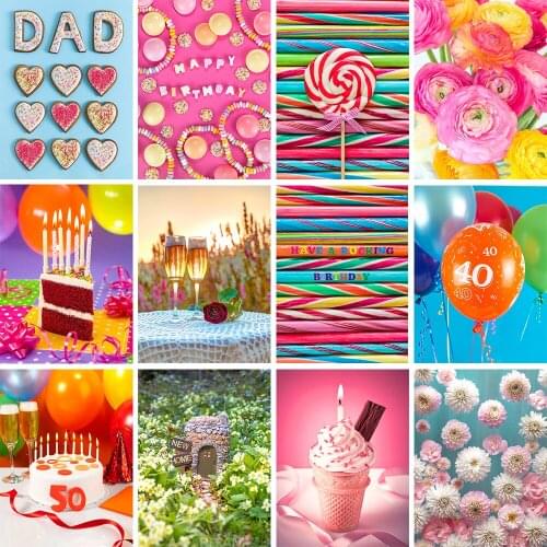 5D Diamond Painting Birthday Gift Picture Candy Color Full Square/Round Mosaic Rhinestone Embroidery Gift New Product Hot Sale