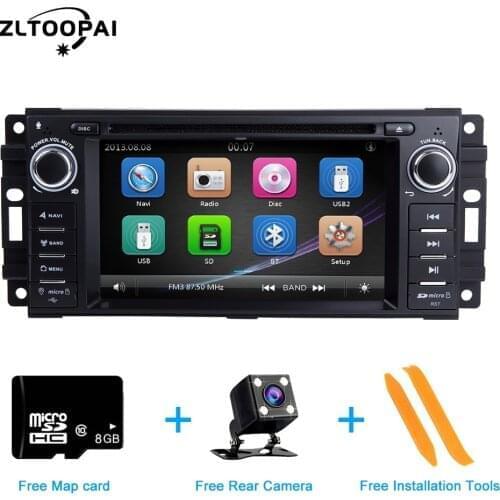 ZLTOOPAI Car Multimedia Player For Dodge Ram Challenger Jeep Wrangler JK Auto Radio Stereo GPS Navigation DVD SWC